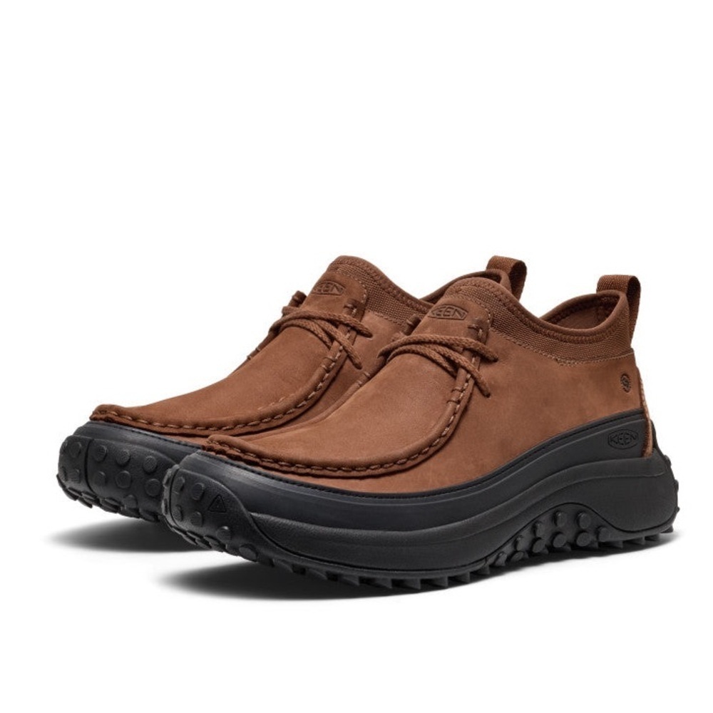 Keen Men's KS Moc Chukka Sneaker Brown Bison Leather Upper Rubber Bottom